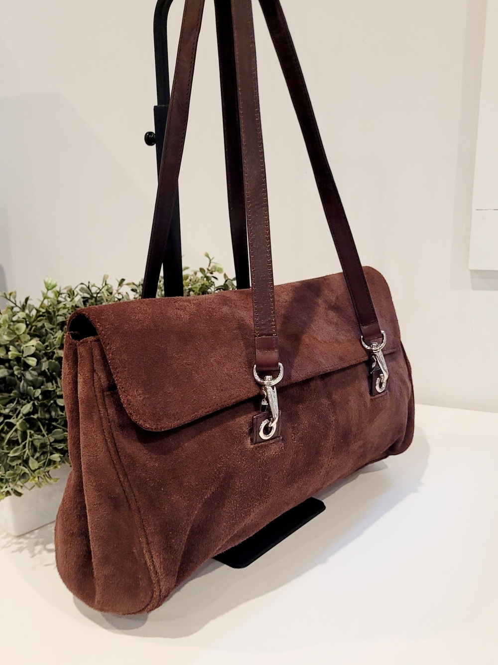 Lauren Ralph Lauren Vintage Brown Suede Shoulder